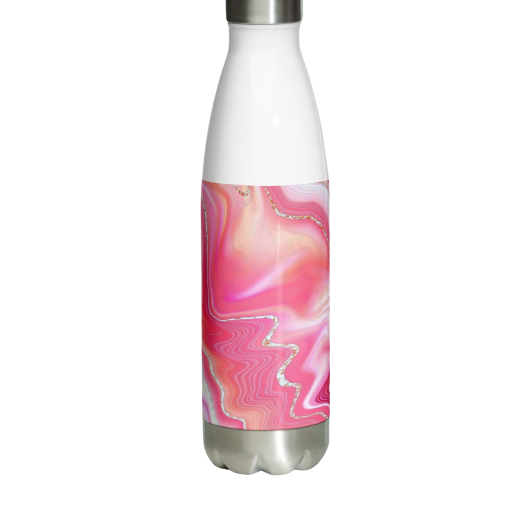 Pink marble Stainless steel water bottle