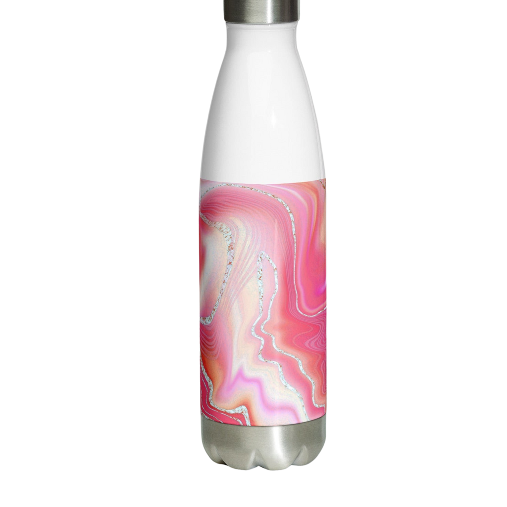 Pink marble Stainless steel water bottle